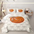 thumbnail image 1 of Erosebridal Basketball Bow Tie Print Quilt Full for Boys Girls,Teens Sport Gamer Full Bedspread Sets, 1 of 7