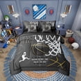 thumbnail image 1 of Erosebridal Basketball Comforter Set Queen 7 Pcs Basketball Player 3D Ball Pattern Gaming Sports Black Bedding Set Sports Theme Bed in a Bag with Comforter,Sheets, 1 of 5