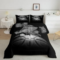Erosebridal Basketball Comforter Set Teen Twin Size Sports Basketball Bedding Set Basketball Room Decor Reversible Black Down Comforter Grey Hippie Smoke Quilt Duvet Insert 1 Pillow Case
