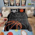 thumbnail image 1 of Erosebridal Basketball Court Print Queen Size Comforter Set,Ball Sports Games Themed Down Adults Bedroom Decor,Orange Basketball and Hoop Ultra Soft Microfiber Inner Fill, 1 of 6