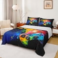 thumbnail image 1 of Erosebridal Basketball Gamepad Gaming Queen Sheet Sets For Boys,Watercolor Oil Painting Aesthetic Art Bed Set 4 Pieces, 1 of 6