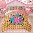 thumbnail image 1 of Erosebridal Basketball Sport Full Size Comforter Sets for Kids Boys Girls, Ice Cream Drip Waffle Bedding Sets, Colorful Polka Dots Reversible, 1 Comforter and 2 Pillowcases, 1 of 6