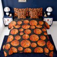 thumbnail image 1 of Erosebridal Basketball Sport Theme 7pcs Bedding Comforter Set,Boys Ball Games Queen Bedding Sets For Kids,Reversible black, 1 of 7