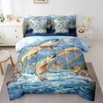 thumbnail image 1 of Erosebridal Bass Fish Bedding Twin Size, Hunting Fishing Bedding Sets Twin Size, Rustic Animal Decor, Reversible 7-Piece, 1 of 5