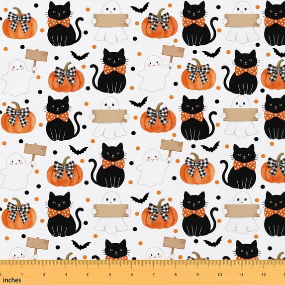 Erosebridal Bat Print Fabric by the Yard 10 Yards Halloween Theme Home Decor Fabric by the Yard, Soft Pink