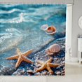 thumbnail image 1 of Erosebridal Beach Shower Curtain 72"x84" Starfish Seashell Conch Bath Curtain Ocean Sea Coastal Nature Pattern Bathroom Shower Curtain Set Bathroom Accessories, 1 of 5