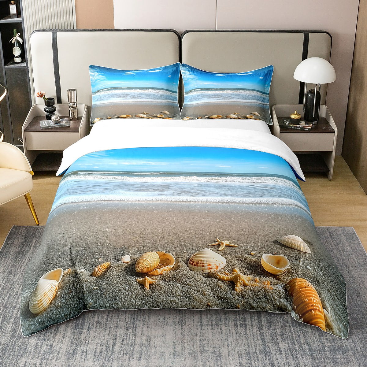 Erosebridal Beach Theme 100 Cotton Duvet Cover King Size Starfish — free download