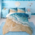 thumbnail image 1 of Erosebridal Beach Theme Full Size Comforter Sets,Sea Ocean Wave Bedding Sets For Girls Kids,Reversible,3-Piece, 1 of 7