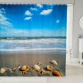 thumbnail image 1 of Erosebridal Beach Theme Shower Curtain 72"x84" Starfish Seashell Conch Bath Curtain Ocean Sea Nature Pattern Bathroom Shower Curtain Set Bathroom Accessories, 1 of 5