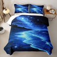 thumbnail image 1 of Erosebridal Beach Themed Quilt Full,Ocean Sea Printed Summer Holiday Nature Pattern Full Bedspread Sets For Adults,3-Piece, 1 of 7
