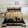 thumbnail image 1 of Erosebridal Bear Deer Bedding King,Rustic Elk Moose Mountain,Comforter Set for Teens Adults,Wood Plank Decorative Duvet Insert,Hunting Animals Pine Soft Quilt with 2 Pillowcases Lightweight Warm, 1 of 6