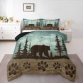 thumbnail image 1 of Erosebridal Bear Print Bedding Sets King with Comforter, Lodge Cabin Bedding King Comforter Set, Wildlife Animal Reversible Duvet Insert, Ultra Soft Bedroom Decoration, 3-Piece, 1 of 7