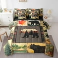 thumbnail image 1 of Erosebridal Bear Silhouette Bedding Twin Size,Jungle Animal Bed Set,Tropical Botanical Tree Bedding Sets Twin Size,Microfiber Bedroom Decor Reversible,7pcs, 1 of 6