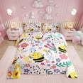 thumbnail image 1 of Erosebridal Bee Bedding,Cartoon Bee Comforter Twin,Botanical Flower Leaf Animals Print Comforter Set ,Kawaii Honeybee Quilt Set with 1 Comforter and 1 Pillow Case Bedroom Decor, 1 of 6