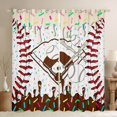 thumbnail image 1 of Erosebridal Beige & Brown Dripping Baseball Field & Bats Graphic Black Out Curtains, Baseball Graphic Curtains Pack of 2 (42x63 Each) for Boys And Girls Kids,Lightweight Room Decor, 1 of 5