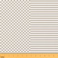 thumbnail image 1 of Erosebridal Beige White Checkerboard Fabric by the Yard 2 Yards, Tan Horizontal Stripe Sewing Fabric, 1 of 7