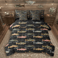 thumbnail image 1 of Erosebridal Big Bass Fish Bedding Comforter Set 7 Pieces For Women Men,Fishing And Hunting Full Bedding Set For Teens Adults,Black Reversible, 1 of 6