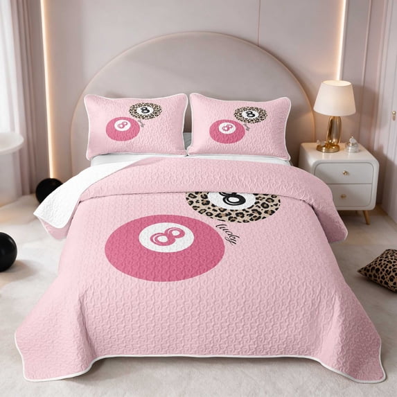 Erosebridal Billiard Bed Spread Queen Hot Pink Queen Coverlet Set, Hot Pink Solid 3 Pieces 1 Quilt and 2 Pillowcases