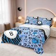 thumbnail image 1 of Erosebridal Billiard King Sheets Blue Bedding, Sky Leopard 4 Pieces (1 Flat Sheet, 1 Fitted Sheet and 2 Pillowcases), 1 of 6