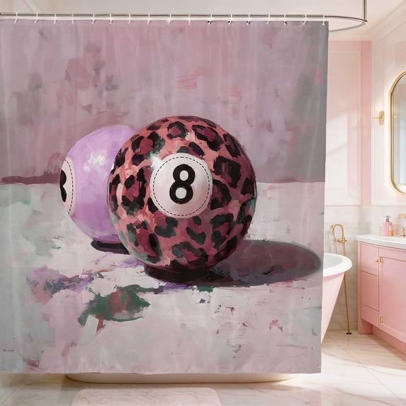Erosebridal Billiard Shower Curtain 72Wx72L Painterly Bathroom Curtain, Blush Onyx