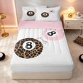 thumbnail image 1 of Erosebridal Billiard Zipper Twin Comforter Sets with Fitted Sheet and 2 Pillowcases Pink Zipper Bedding Set, Pink White, Pink Reversible, 1 of 7