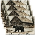 thumbnail image 1 of Erosebridal Black Bear Place Mats Set of 4 for in Door Dinning, Rustic Farmhouse Table Place Mats for in Door Dining, Animal Paw Dining Room Decor, 1 of 4