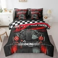 thumbnail image 1 of Erosebridal Black Car Bedding Sets Twin Size,Extreme Sport Comforter Sets with Sheets,Geometric Buffalo Bed in a Bag Twin size,Breathable Automobile Room Decor,Reversible,7pcs, 1 of 6