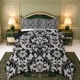 thumbnail image 1 of Erosebridal Black Damask Full Size Comforter Sets,Nature Art Bedding Comforter Set,3 Pieces,1 Comforter and 2 Pillowcases,Black Reversible, 1 of 7