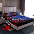 thumbnail image 1 of Erosebridal Black Dirt Bike Bed Sheets Set Queen Size,Geometric Plaid Bedding Sets Queen Size,Extreme Sports Bed Sheets Queen,Microfiber Buffalo Room Decor,4-Piece, 1 of 7