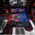 thumbnail image 1 of Erosebridal Black Dirt Bike Comforter Cover Twin,Geometric Plaid Bedding Twin Size,Extreme Sports Duvet Cover Twin,Microfiber Buffalo Room Decor,Reversible,3pcs(No Comforter), 1 of 7