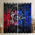 thumbnail image 1 of Erosebridal Black Dirt Bike Curtains and Drapes (38Wx54L),Geometric Plaid 30%-50% Blackout Curtains for Bedroom,Extreme Sports Curtains Pack of 2 (38Wx54L),Buffalo Room Decor, 1 of 6
