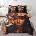 thumbnail image 1 of Erosebridal Black Female Bed in a Bag Twin size, Wildlife Tiger Bedding Twin Size, Western Style Reversible Comforter Sets with Sheets, Lightweight Room Decor, 7 Pieces, 1 of 6