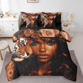 thumbnail image 1 of Erosebridal Black Female Bedding Full Size, Wildlife Tiger Bed Set, Western Style Reversible Bed in a Bag Full size, Lightweight Room Decor, 7 Pieces, 1 of 6