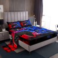 thumbnail image 1 of Erosebridal Black Gamepads Bed Sheets King,Video Game Bedding King Size,Blue Red Sheet Set King,Microfiber Gamer Room Decor,4 Pieces, 1 of 7