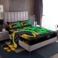 thumbnail image 1 of Erosebridal Black Gamepads Bed Sheets King,Video Game Bedding King Size,Golden Green Sheet Set King,Microfiber Gamer Room Decor,4 Pieces, 1 of 7