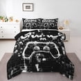 thumbnail image 1 of Erosebridal Black Gamepads Bedding Twin Comforter Set,Geometric Plaid Down Comforter,Video Game Bedding Sets Twin with Comforter,Microfiber Gamer Room Decorative,Reversible,3pcs, 1 of 8