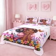 thumbnail image 1 of Erosebridal Black Girls Queen Sheet Sets,Colorful Cute Flowers Kawaii Butterfly Bed Set For Kids 4-Piece, 1 of 6