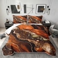 thumbnail image 1 of Erosebridal Black Gold Orange Quilt King, Watercolor Marble King Coverlet Set, 3pcs 1 Bedspread and 2 Pillowcases, 1 of 7