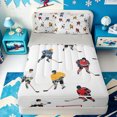 thumbnail image 1 of Erosebridal Black Hockey Puck Zipper Twin Comforter Sets with Fitted Sheet and 2 Pillowcases,Modern Ice Skater Zipper Bedding Set,Light Gray Reversible,4 Pieces, 1 of 7
