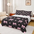 thumbnail image 1 of Erosebridal Black Pink Bow-tie Bed Sheets for Girl, Princess Cartoon King Sheets, 4pcs, 1 of 5