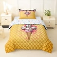 thumbnail image 1 of Erosebridal Black & Pink Dripping Waffle Baseball Ice Cream Cone Graphic Twin Comforter Sets 3-Piece, Dessert Graphic Bedding Set for Boys And Girls Kids,Breathable Home Decor, 1 of 6