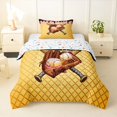thumbnail image 1 of Erosebridal Black & Pink Dripping Waffle Baseball Ice Cream & Glove Graphic Twin Comforter Sets 3-Piece, Sport Graphic Bedding Set for Boys And Girls Kids,Lightweight Room Decor, 1 of 6