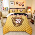 thumbnail image 1 of Erosebridal Black & Pink Dripping Waffle Baseball Sundae & Glove Graphic Full Size Comforter Sets 3 Pieces, Sweet Graphic Bedding Sets for Boys And Girls Kids,Microfiber Bedroom Decor, 1 of 6