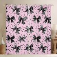 thumbnail image 1 of Erosebridal Black Pink Polkadots Bow Black Out Curtains for Girls, Dreamy Princess Curtains Pack of 2 (42x63 Each), 1 of 6