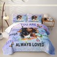 thumbnail image 1 of Erosebridal Black Princess Girls Quilt Full, Blue Purple Watercolor Full Bedspread Sets, 3 Pieces, 1 of 7