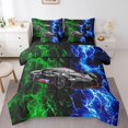 thumbnail image 1 of Erosebridal Black Racing Car Bedding Sets King Size,Green Blue Smoky Lightning Comforter Sets with Sheets,Speed Sports Bed in a Bag King Size For Teens,Microfiber Bedroom Decor Reversible,7-Piece, 1 of 6