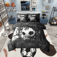 thumbnail image 1 of Erosebridal Black Soccer Bedding Sets Twin Size,Geometric Plaid Comforter Sets with Sheets,Sport Gamer Bed in a Bag Twin size,Microfiber Buffalo Room Decor,Reversible,7-Piece, 1 of 6