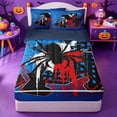 thumbnail image 1 of Erosebridal Black Spider Graffiti Zipper Queen Comforter Set with Fitted Sheet and 2 Pillowcases,Grid Splash Art Zipper Bedding Set For Boys,Navy Blue Reversible,4-Piece, 1 of 7