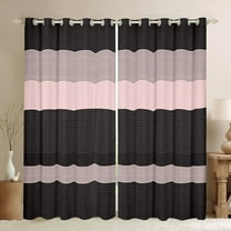 Erosebridal Black Stripes Curtains for Living Room,Geometric Lines Blackout Curtains Set of 2 (38x45),Geometric Theme Curtains and Drapes (38x45),Abstract Room Decor