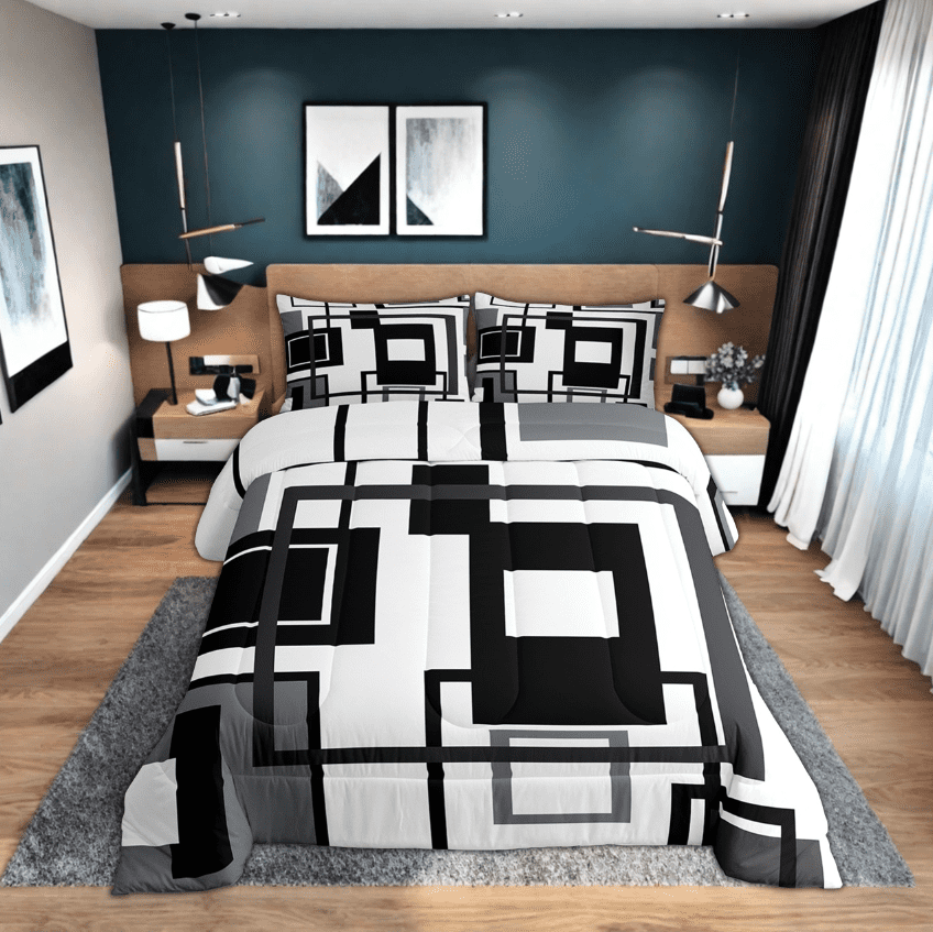 Black White And Gray Comforter Set
